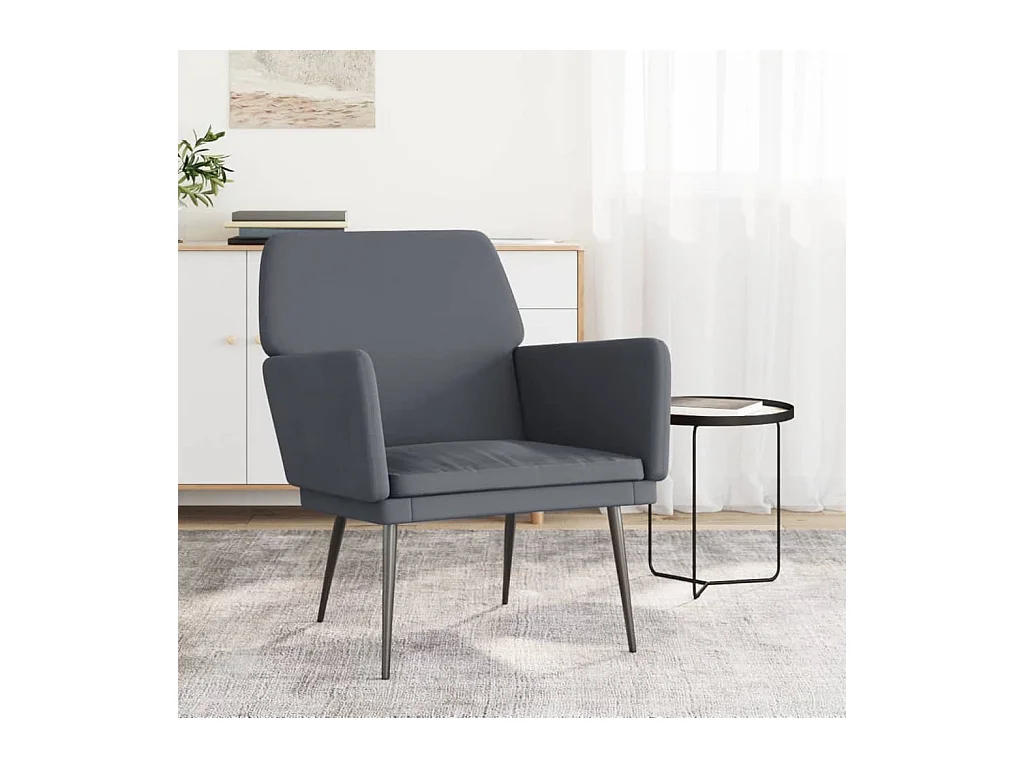 Fauteuil Gris foncé 62x79x79 cm Velours