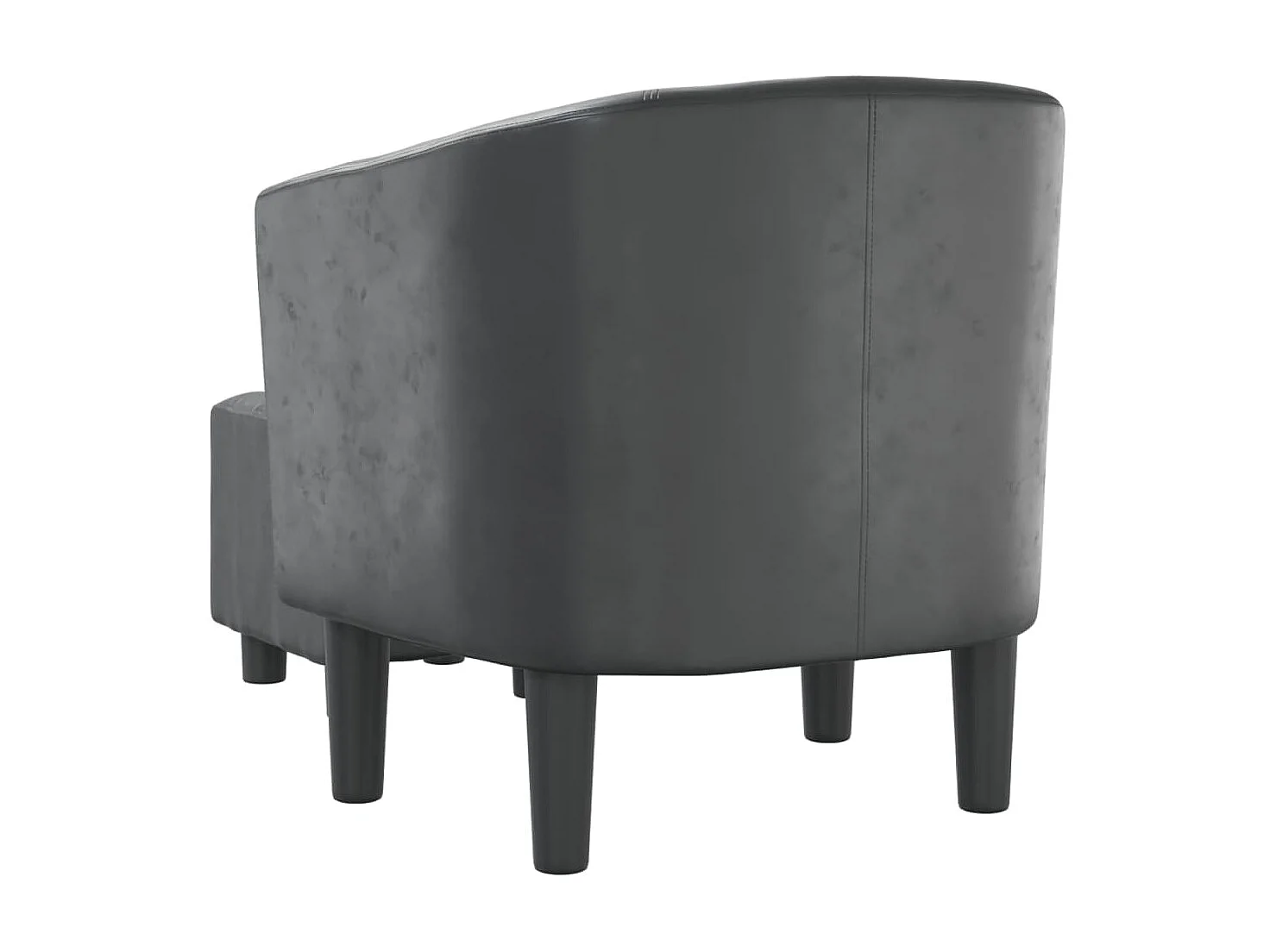 Fauteuil cabriolet avec repose-pied gris similicuir