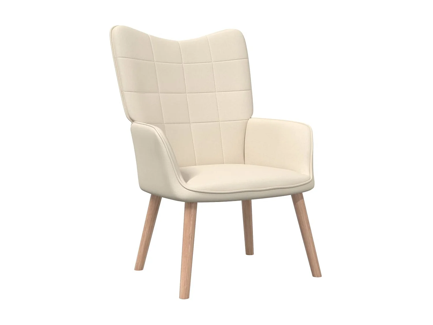 Sillón de relajación con taburete Tela Crema