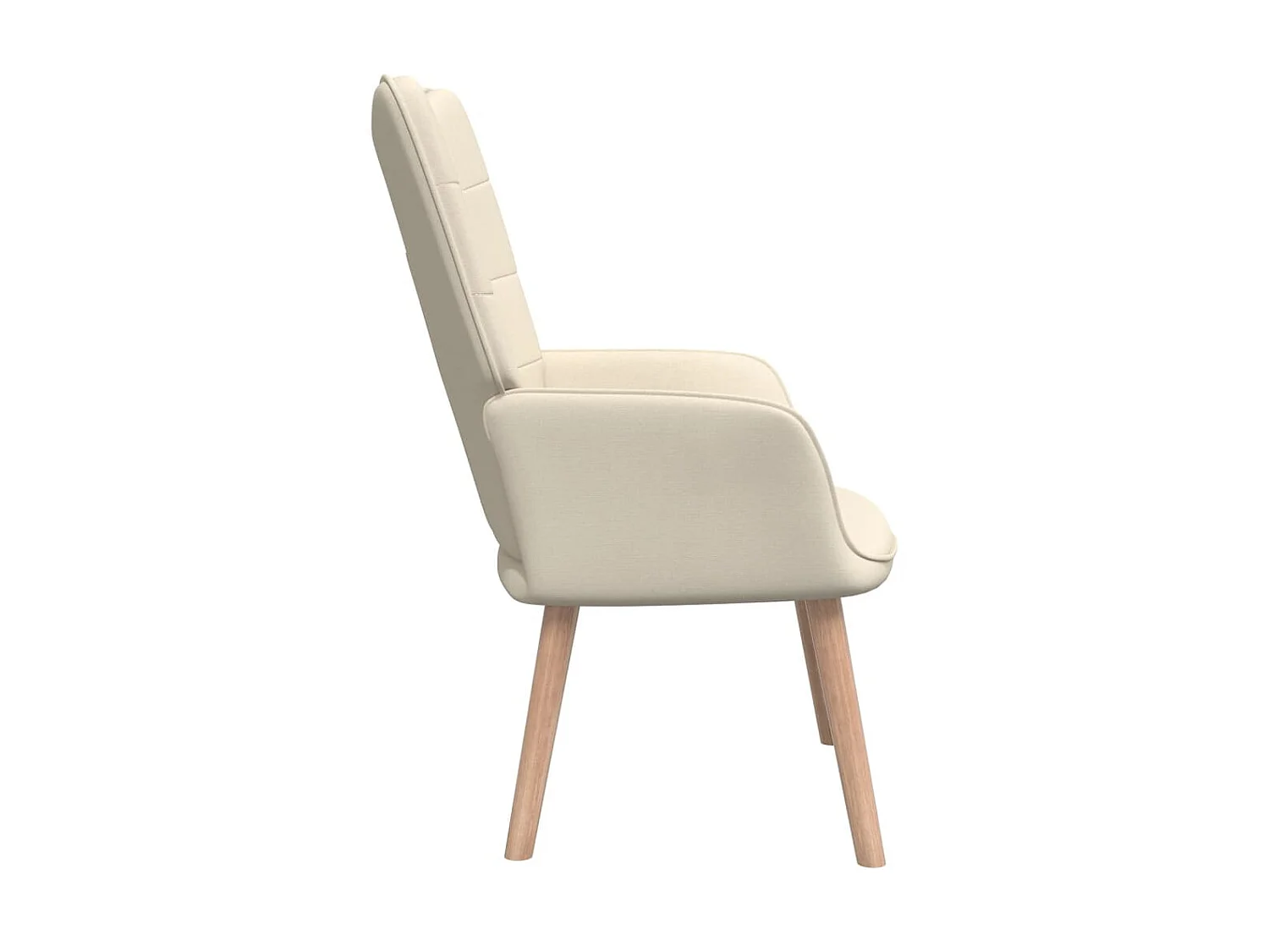 Sillón de relajación con taburete Tela Crema