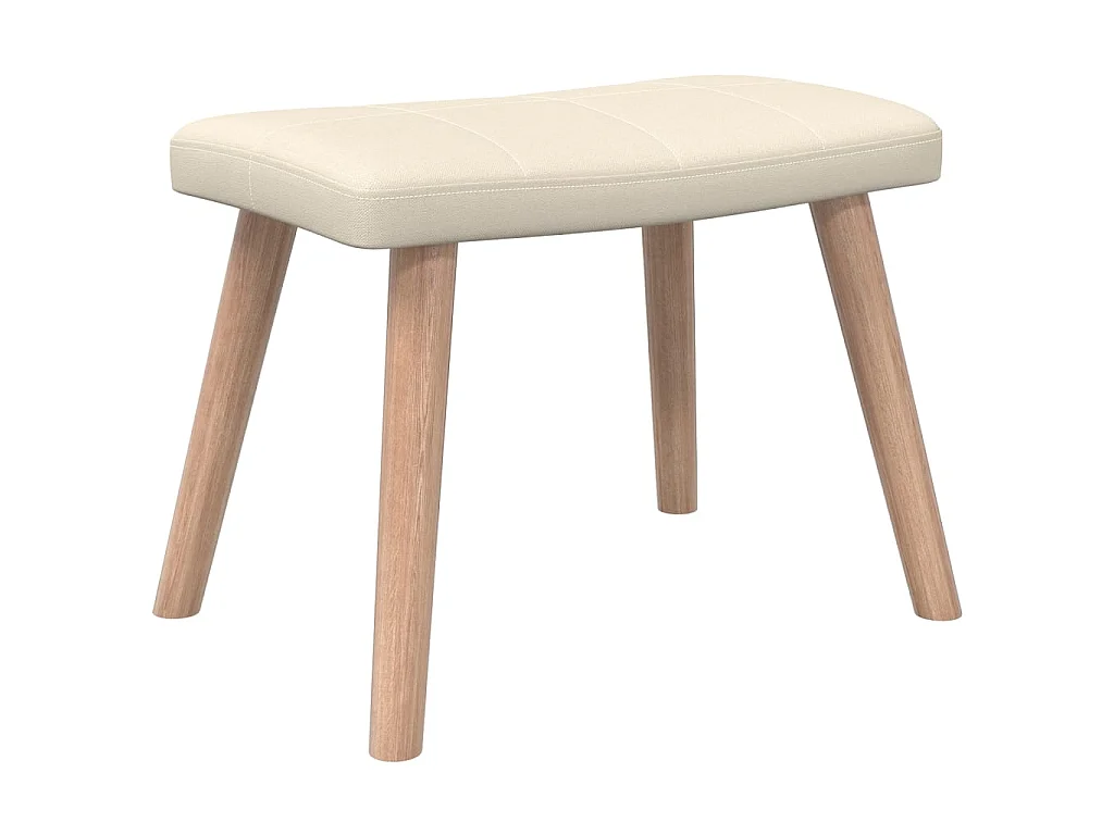 Sillón de relajación con taburete Tela Crema