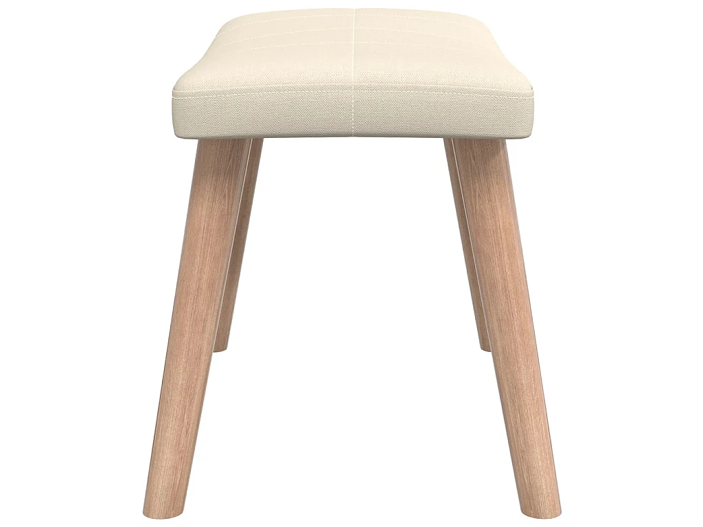 Sillón de relajación con taburete Tela Crema