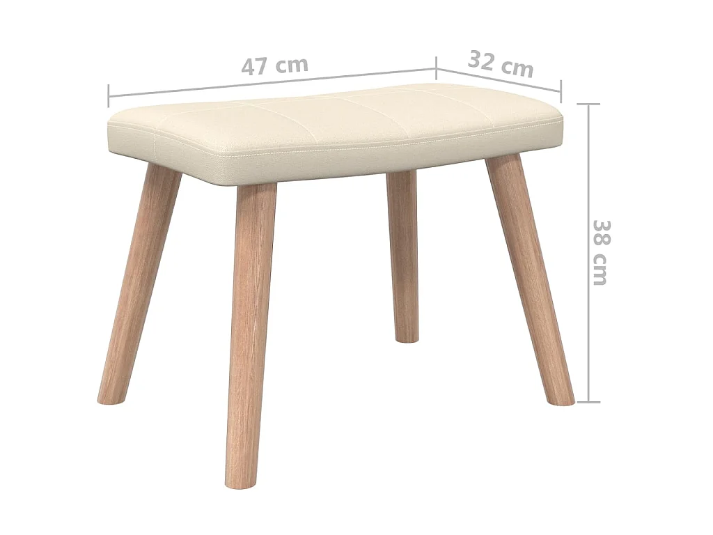 Sillón de relajación con taburete Tela Crema