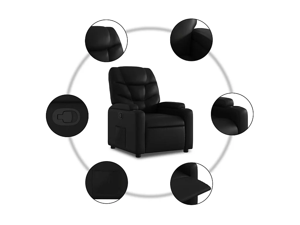 Fauteuil inclinable Noir Similicuir