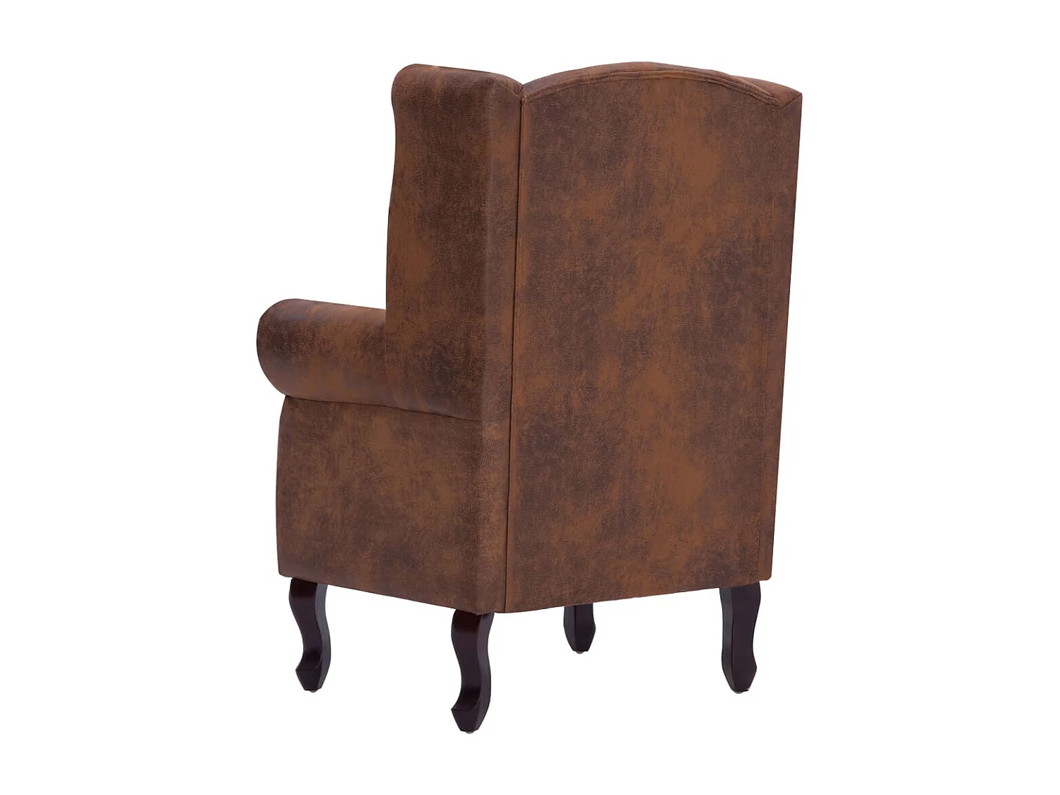 Fauteuil Chesterfield et repose-pieds Marron Similicuir daim