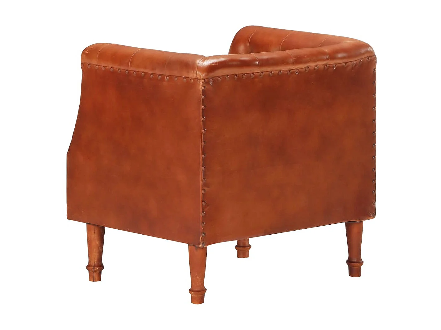 Fauteuil Marron Cuir véritable de chèvre