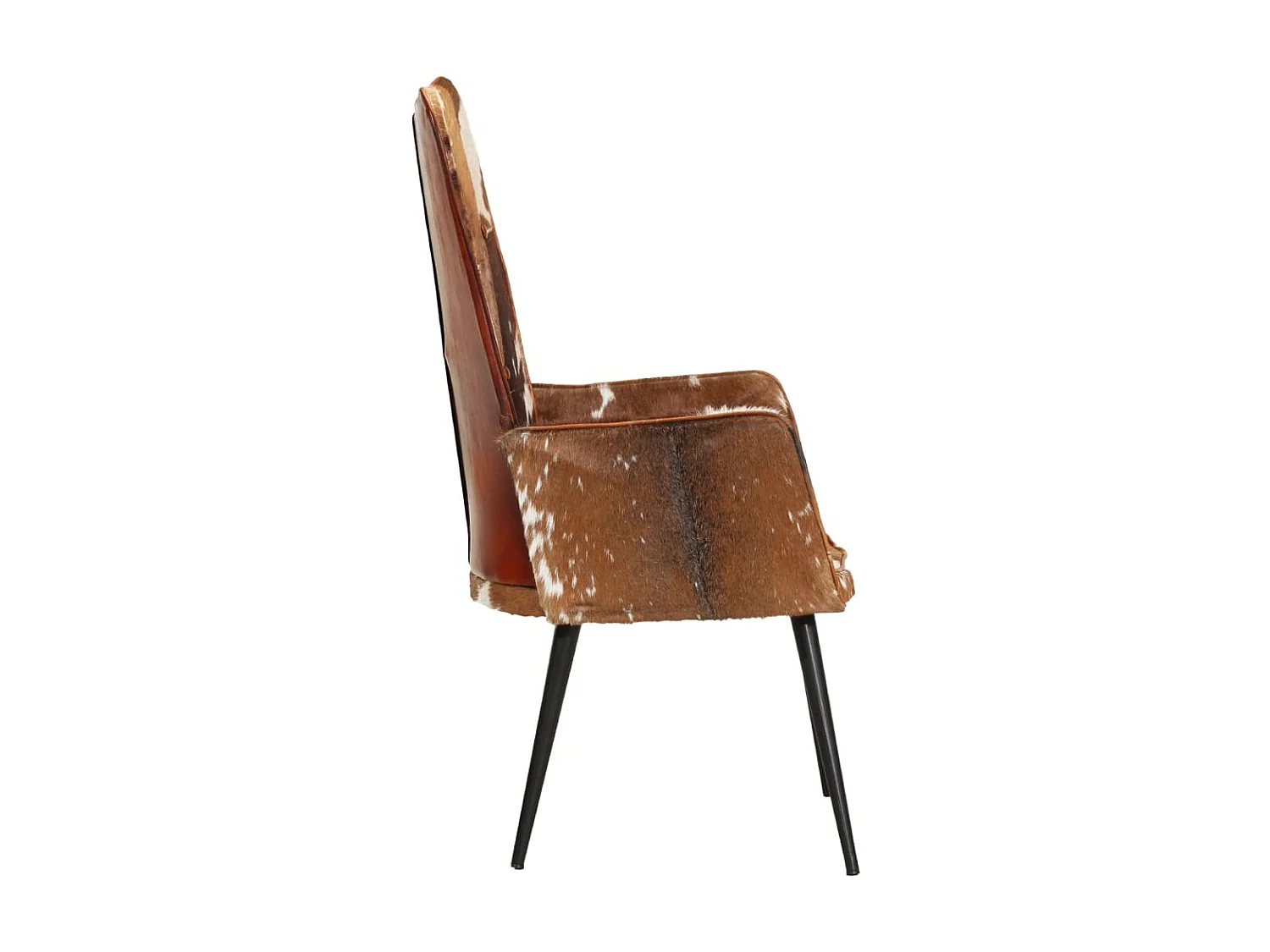 Chaise à oreilles Marron et blanc Cuir véritable