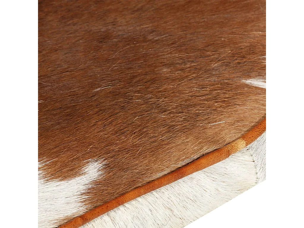 Chaise à oreilles Marron et blanc Cuir véritable