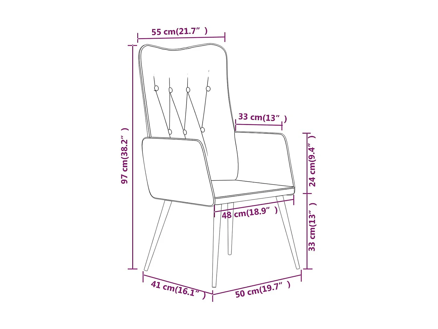 Chaise à oreilles Marron et blanc Cuir véritable