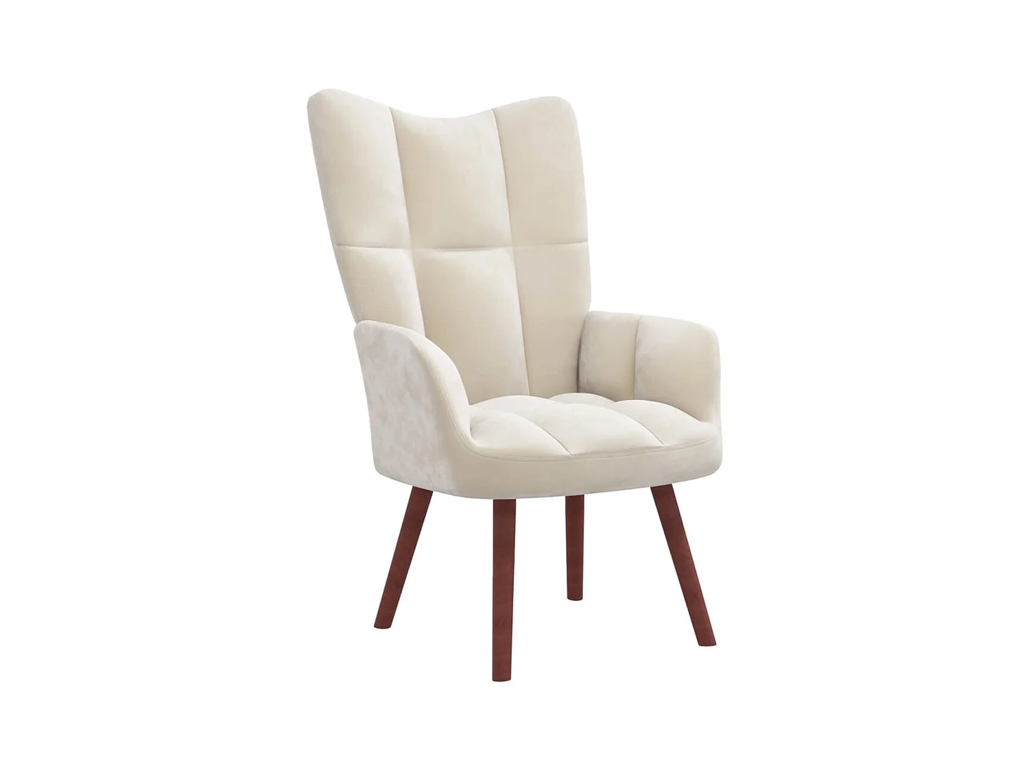 Chaise de relaxation Blanc crème Velours
