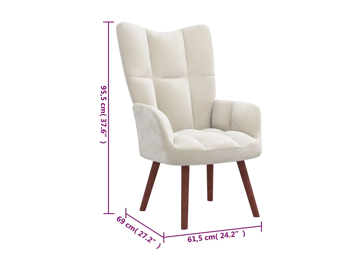 Poltrona relax Velluto bianco crema