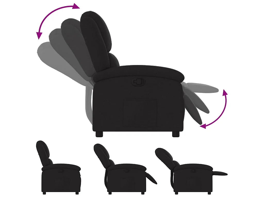 Silla reclinable de tela negra