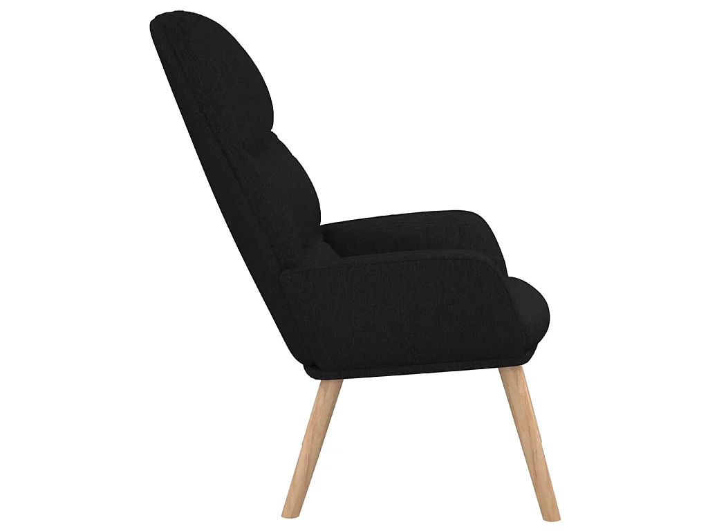Chaise de relaxation Noir Tissu