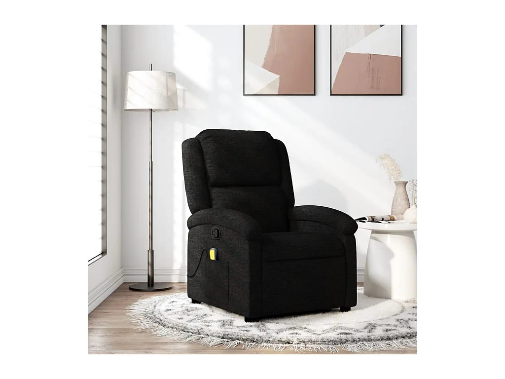 Fauteuil de massage inclinable Noir Tissu