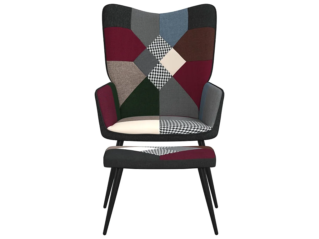 Sillón de relajación con reposapiés Patchwork Fabric