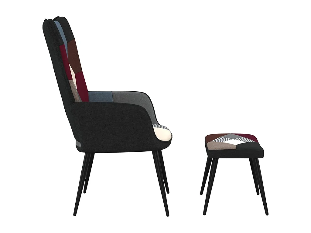 Sillón de relajación con reposapiés Patchwork Fabric