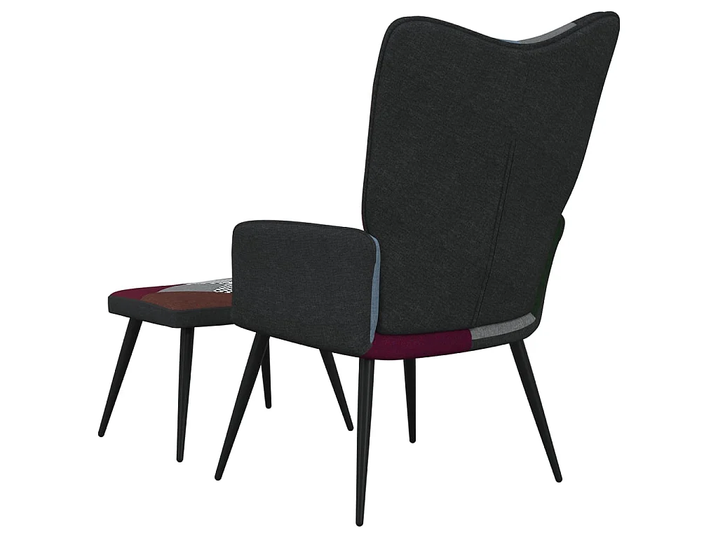 Sillón de relajación con reposapiés Patchwork Fabric