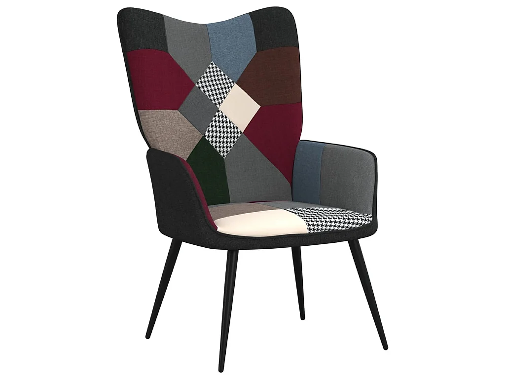 Sillón de relajación con reposapiés Patchwork Fabric