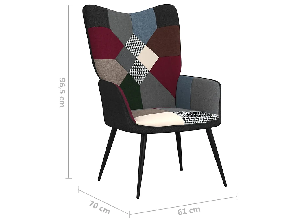 Sillón de relajación con reposapiés Patchwork Fabric