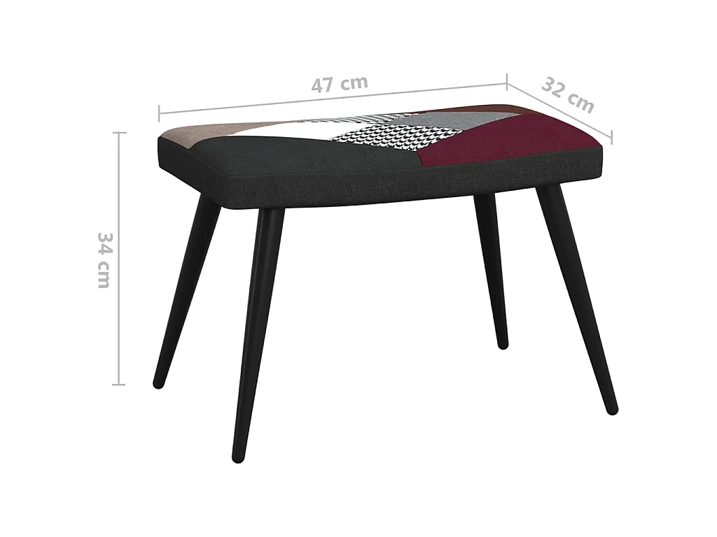 Sillón de relajación con reposapiés Patchwork Fabric