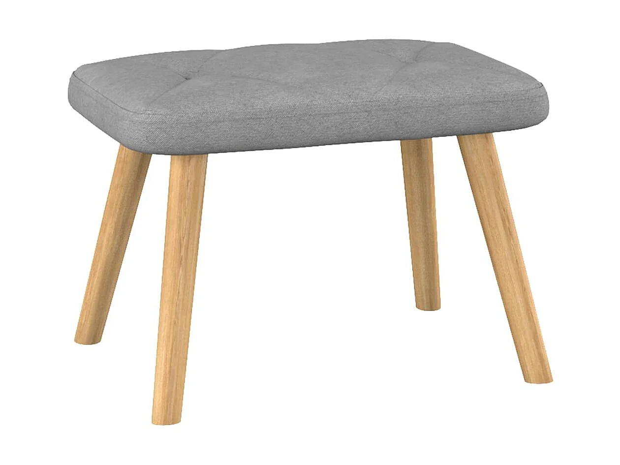 Chaise de relaxation avec tabouret Gris clair Tissu