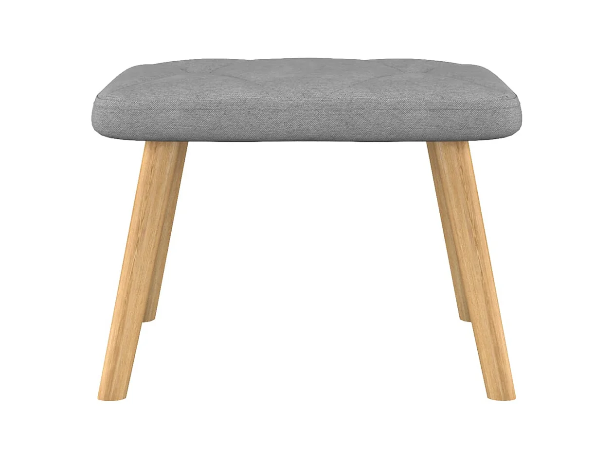 Chaise de relaxation avec tabouret Gris clair Tissu