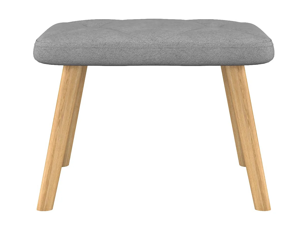 Chaise de relaxation avec tabouret Gris clair Tissu