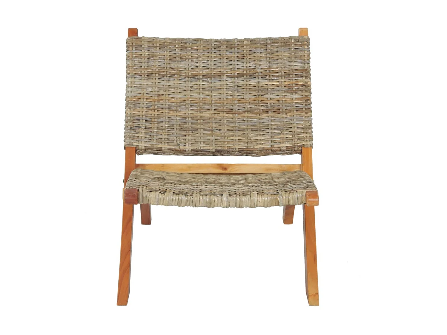 Chaise de relaxation Rotin naturel kubu et bois d'acajou