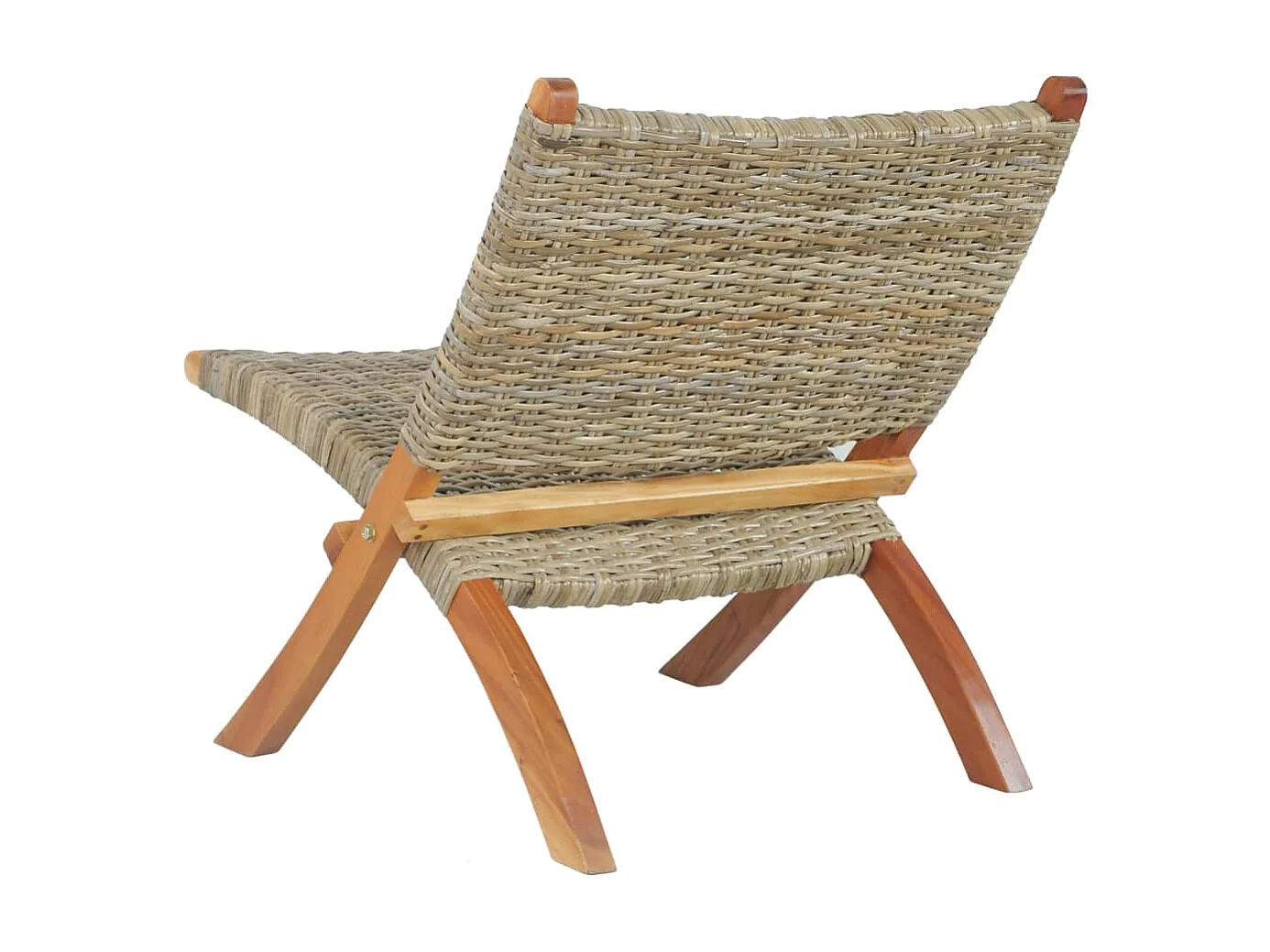 Chaise de relaxation Rotin naturel kubu et bois d'acajou