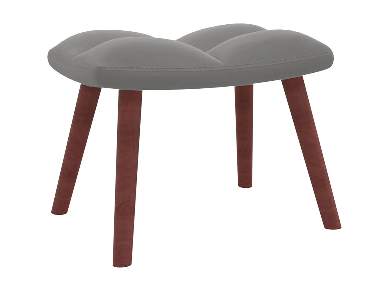 Chaise de relaxation avec repose-pied Gris clair Velours