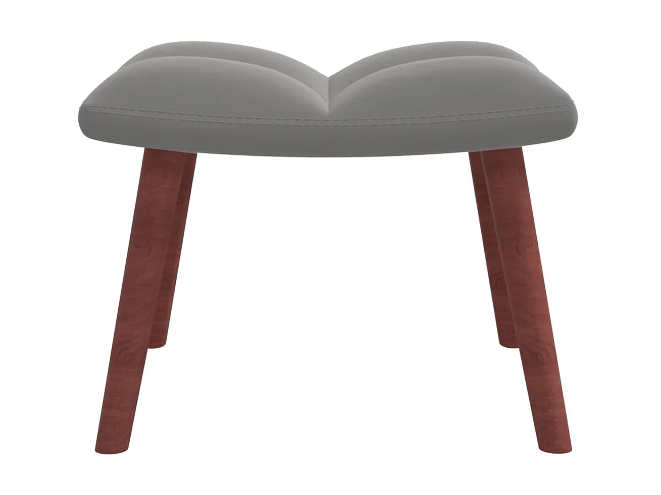 Chaise de relaxation avec repose-pied Gris clair Velours