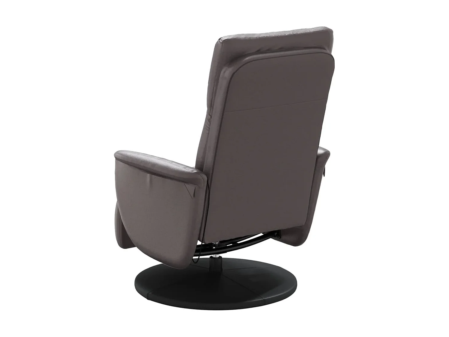 Poltrona massaggiante reclinabile con poggiapiedi in ecopelle grigia