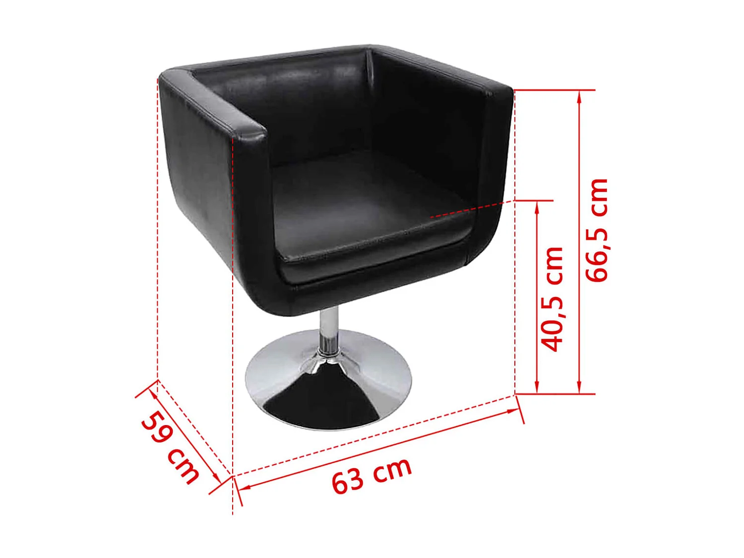 Chaise de bar lot de 2 cuir artificiel noir