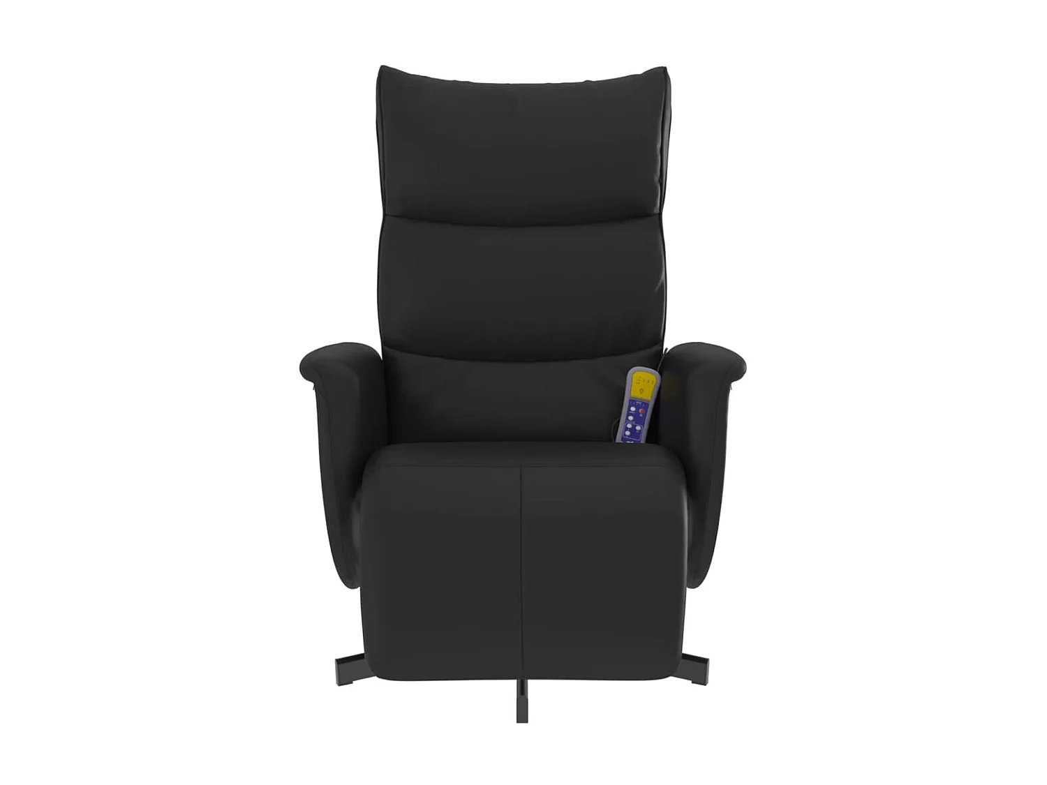 Poltrona de massagem reclinável com apoio para os pés em couro sintético preto