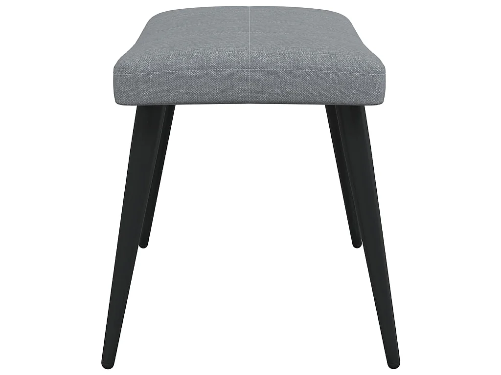 Chaise de relaxation avec tabouret Gris clair Tissu