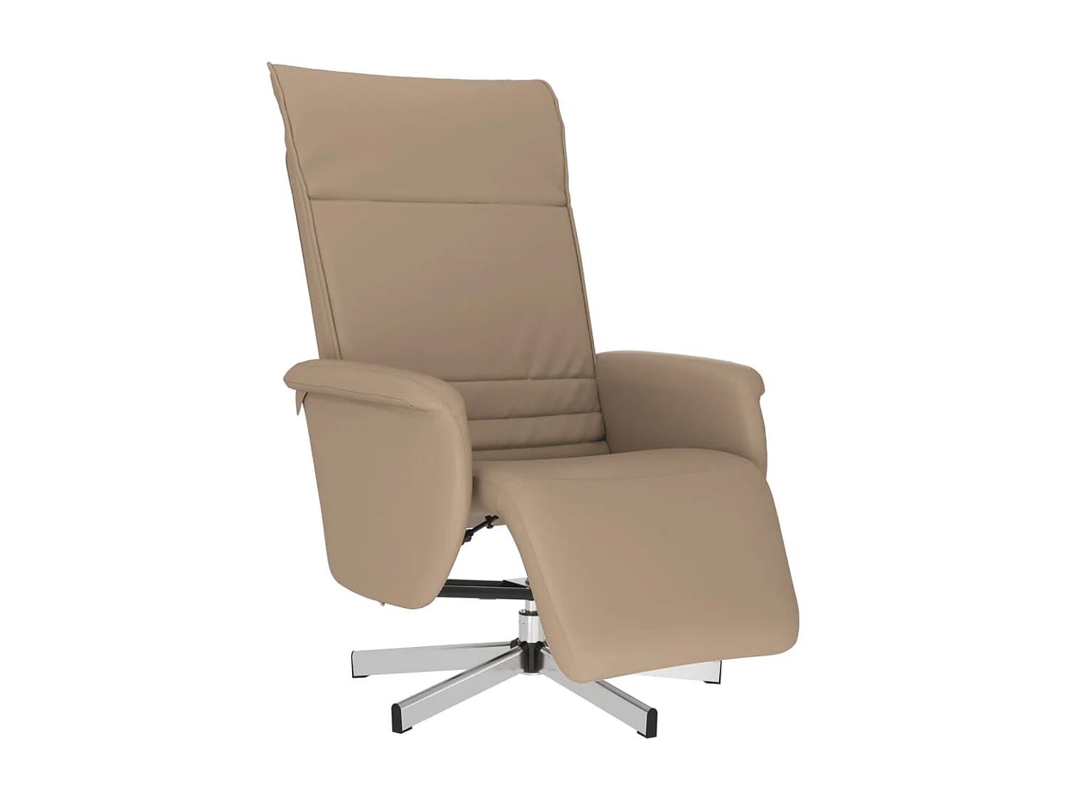 Sillón reclinable de piel sintética Cappuccino con reposapiés