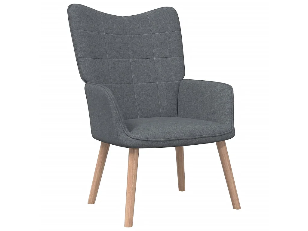 Chaise de relaxation avec tabouret Gris foncé Tissu