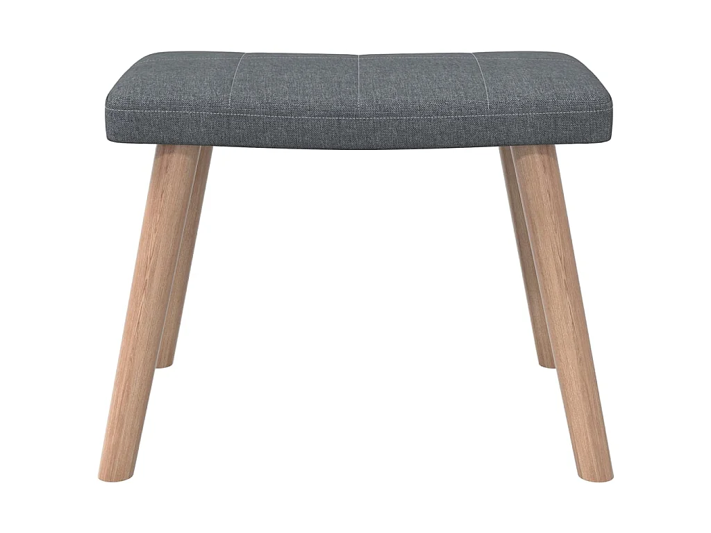 Chaise de relaxation avec tabouret Gris foncé Tissu