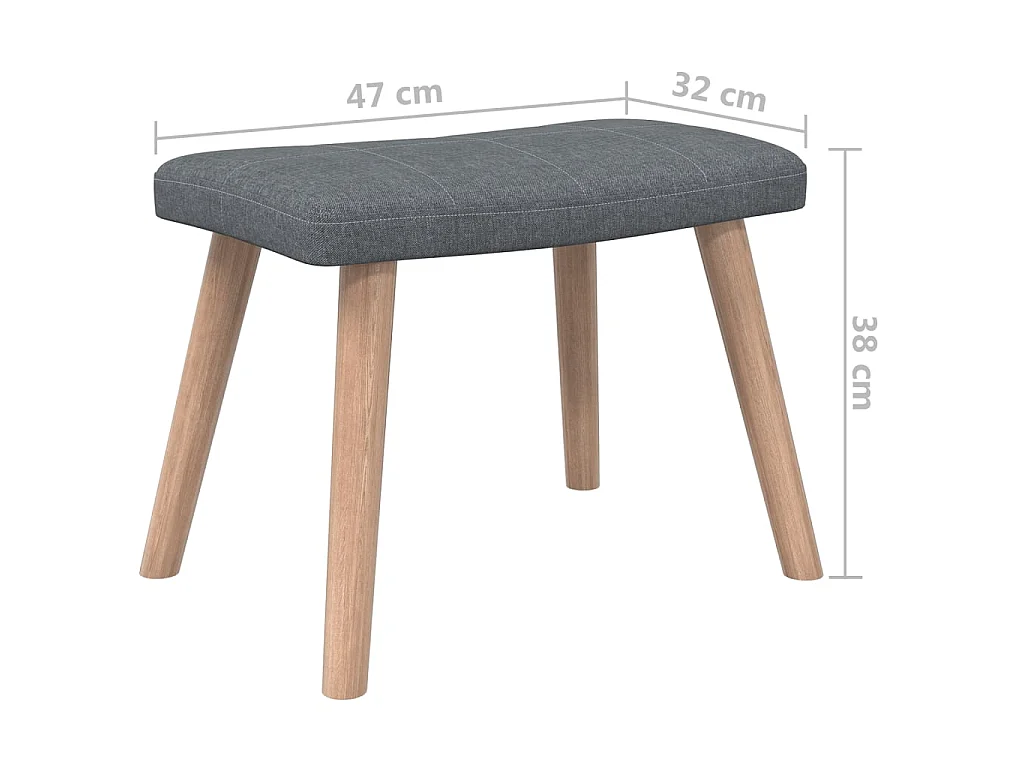 Chaise de relaxation avec tabouret Gris foncé Tissu