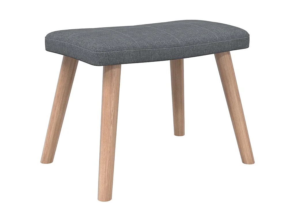 Chaise de relaxation avec tabouret Gris foncé Tissu