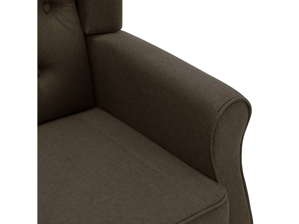Fauteuil avec repose-pied Marron Tissu