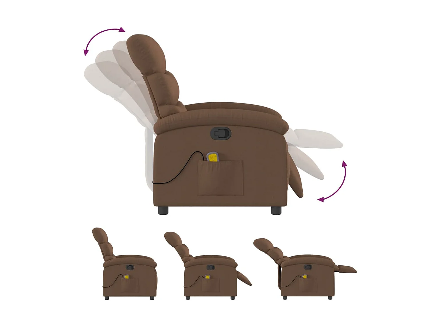 Sillón de masaje reclinable Tela marrón