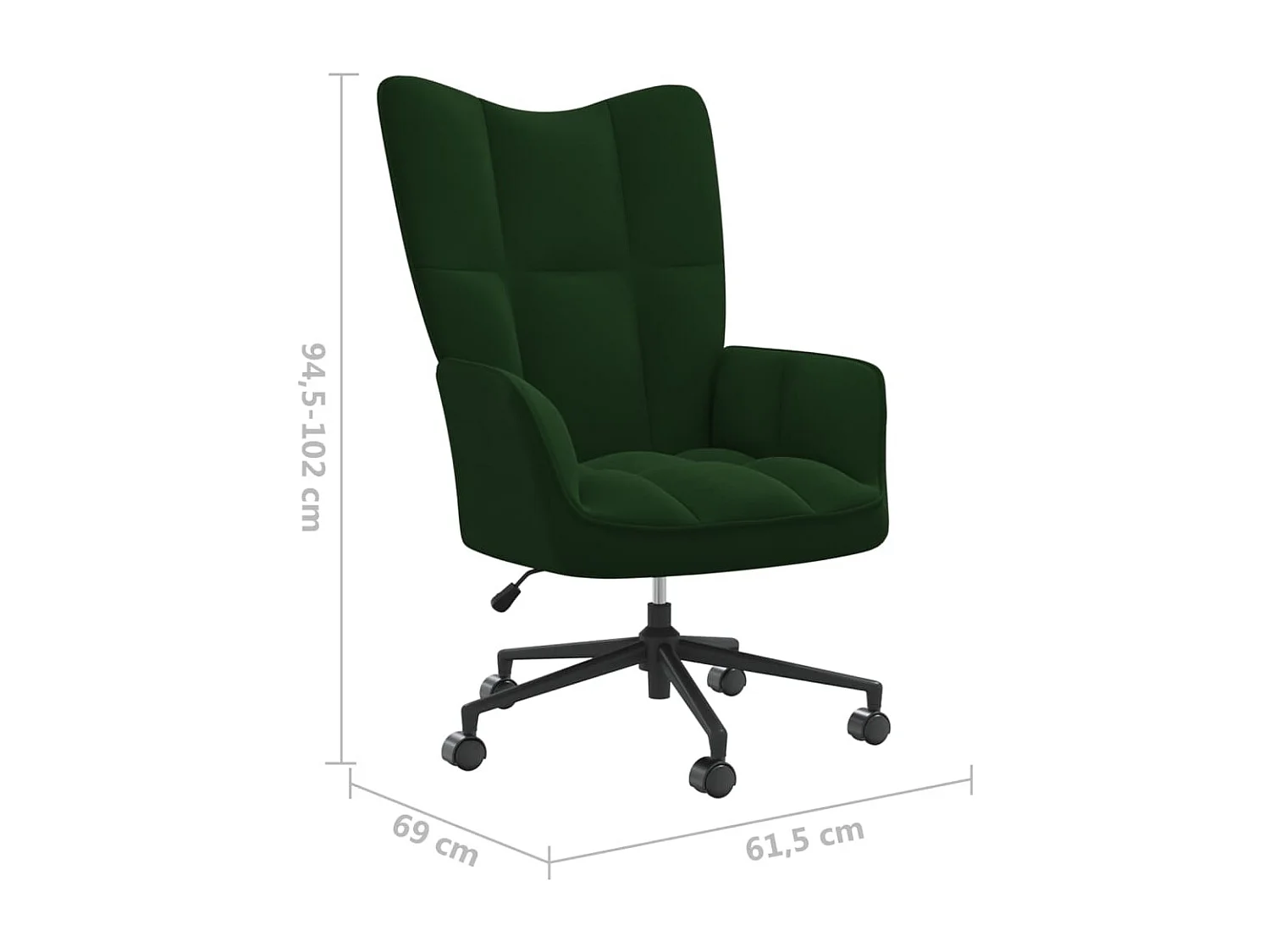 Chaise de relaxation Vert foncé Velours