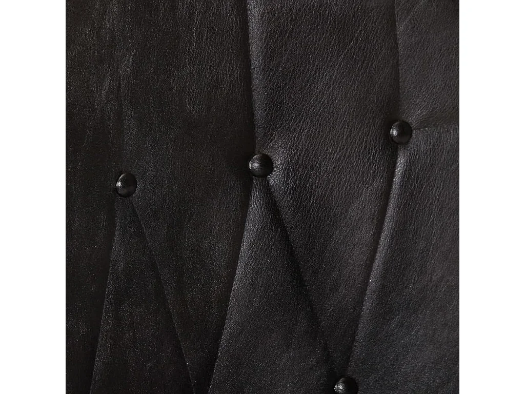 Wingback stoel Zwart Echt leer