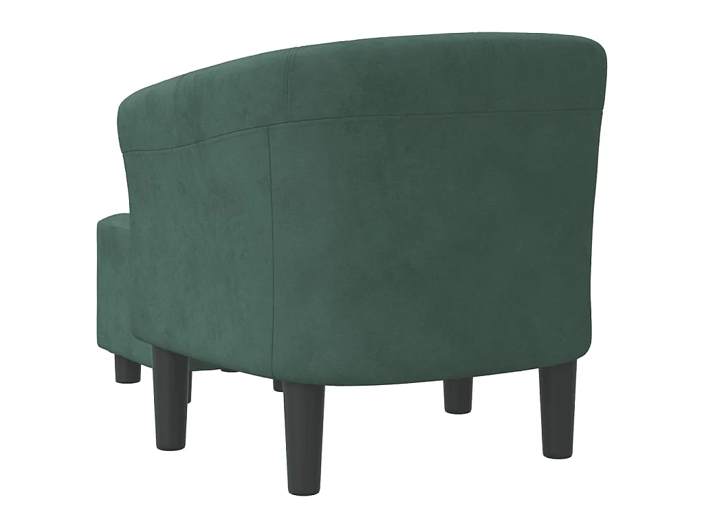 Sillón convertible con reposapiés de terciopelo verde oscuro