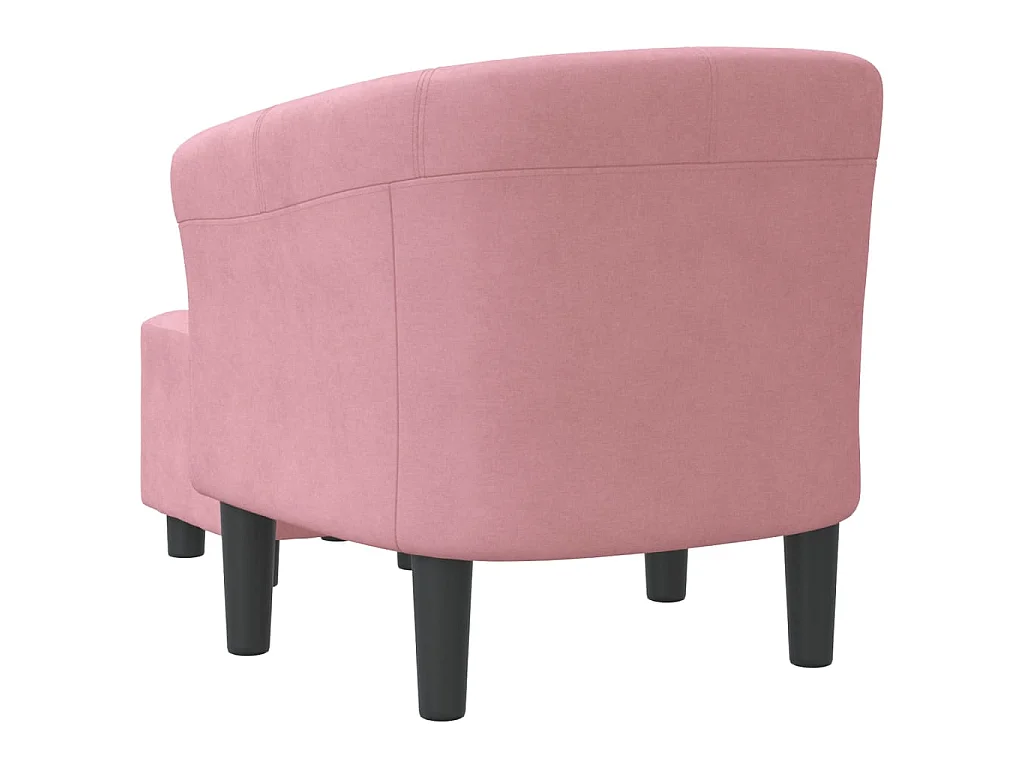 Fauteuil cabriolet avec repose-pied rose velours