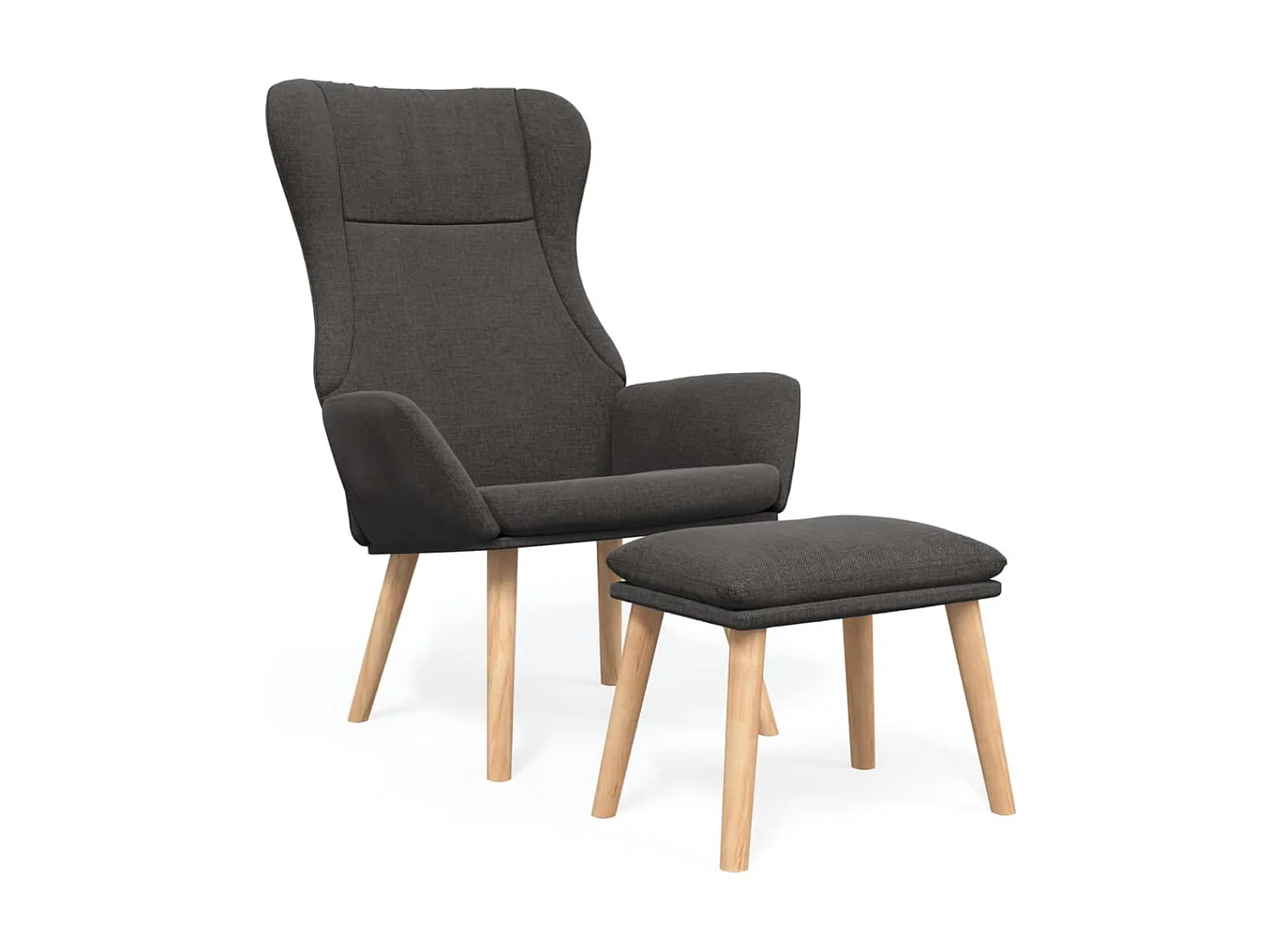 Ontspanningsstoel met voetsteun Donkergrijze stof