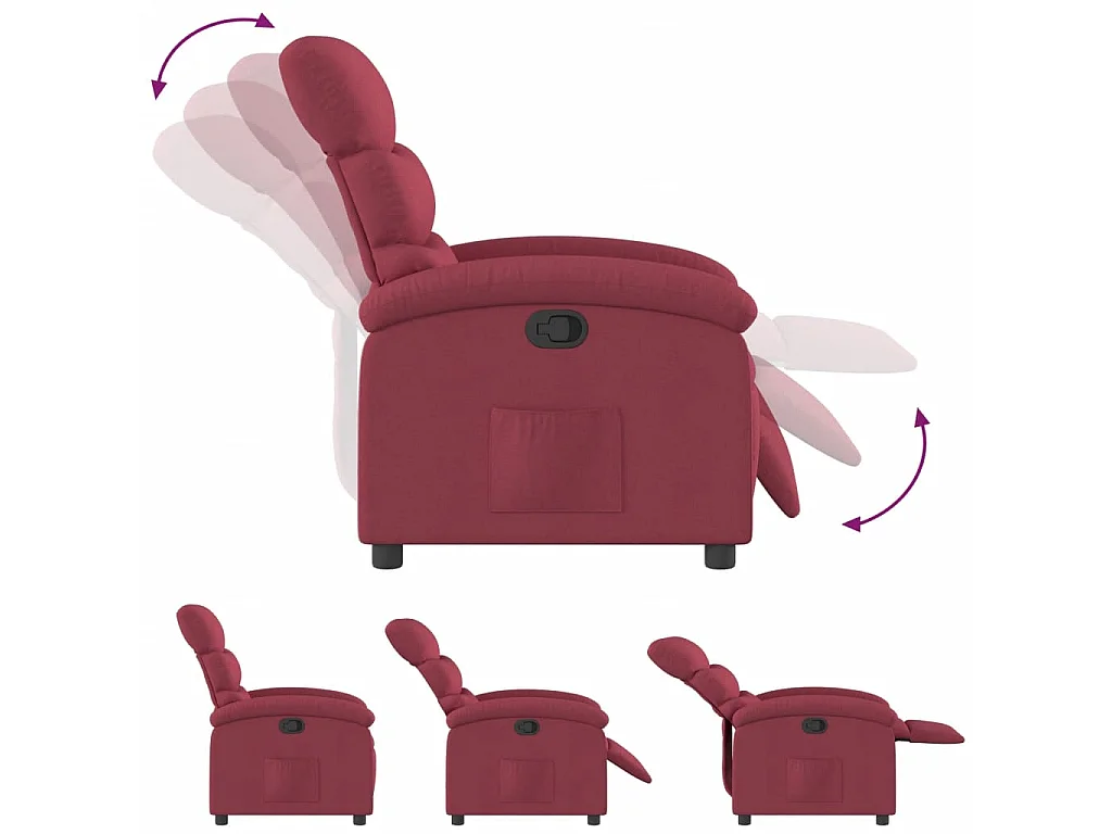 Sedia reclinabile Tessuto rosso bordeaux