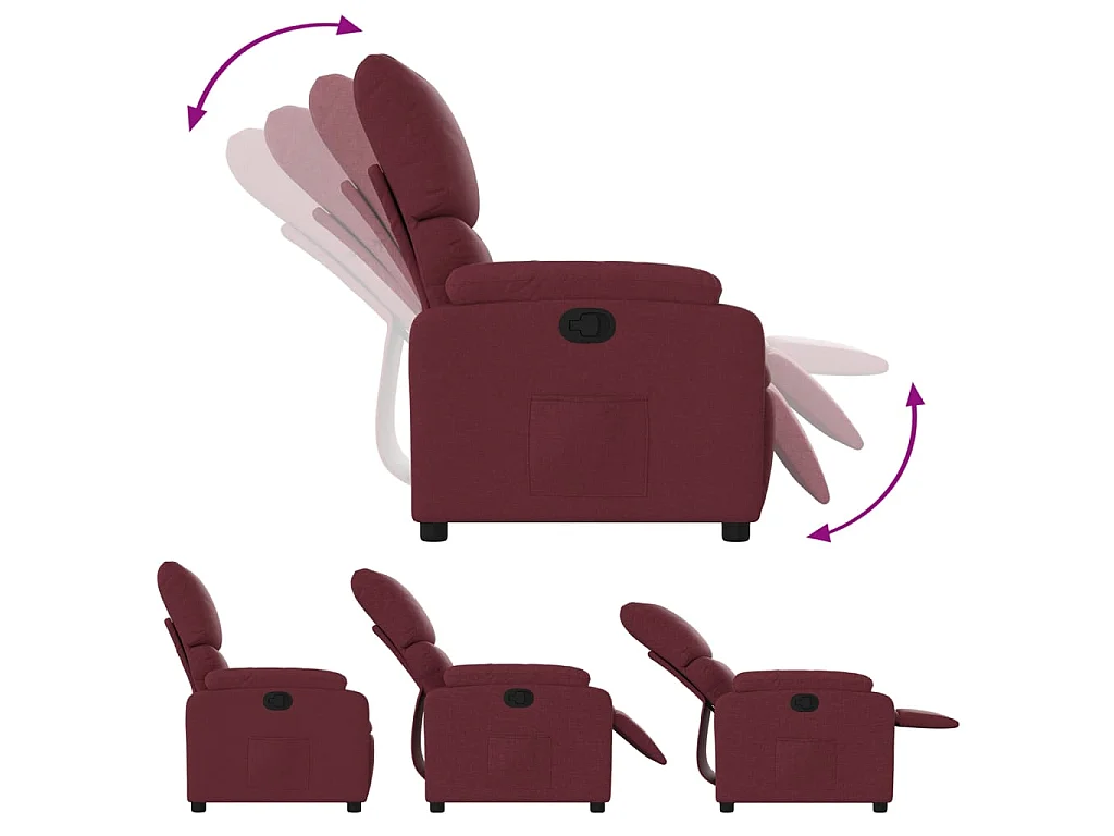 Fauteuil inclinable Rouge bordeaux Tissu