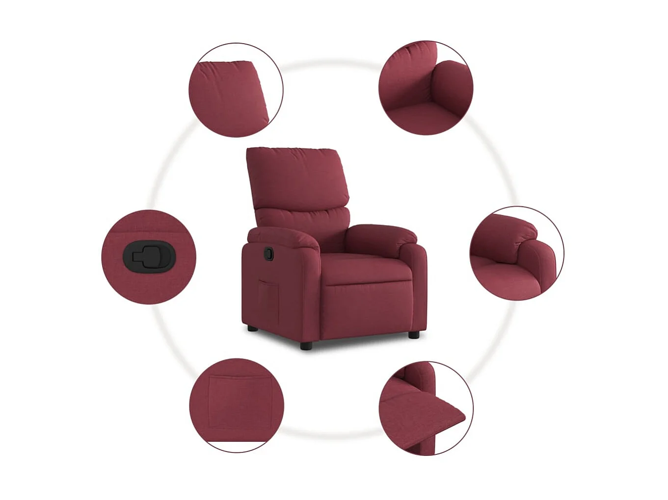 Fauteuil inclinable Rouge bordeaux Tissu